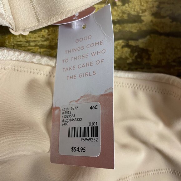 Cacique Lightly Lined Full Coverage Bra Tan Beige Nude Neutral Sz 46C - Picture 8 of 8